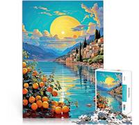 Rompecabezas para Adultos 1000 Piezas Menton, Riviera Francesa, Francia Montaje de Patrones Toda la Familia. 50x70cm