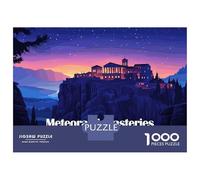 Rompecabezas para Adultos 1000 Piezas Meteora Monasteries, Greece, Night Landscape Rompecabezas Juegos para Relajarse Vacaciones En Casa Matar El Tiempo Actividades Divertidas En Casa 52x38cm/1000pcs
