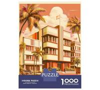 Rompecabezas para Adultos 1000 Piezas Miami Art Deco Travel Rompecabezas para Adultos Juegos Familiares Carrera De Velocidad Manual Cumpleaños 38x26cm/1000pcs