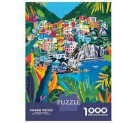 Rompecabezas Para Adultos 1000 Piezas Minimalist Italy Art Cinque Terre Coast Rompecabezas Juegos Divertidos Vacaciones En Casa Matar El Tiempo Oferta Como Regalos Para Toda La Familia 38x26cm/1000pcs