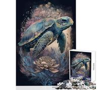Rompecabezas para Adultos 1000 Piezas Misticismo Tortuga Juguete Educativo Regalo de cumpleaños Juego práctico con póster a Juego y Hoja de Trivia Tamaño 50x75cm