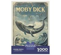Rompecabezas para Adultos 1000 Piezas Moby Dick Book Cover Rompecabezas para Adolescentes Juegos Relajantes Una Obra De Arte Cumpleaños Y Navidad 70x50cm/1000pcs