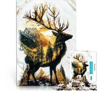 Rompecabezas para Adultos 1000 Piezas Monarca Verde del Bosque Dorado Juego de ingenio Actividades Divertidas en casa, Regalos de cumpleaños, Regalos de Viaje, 75x50cm