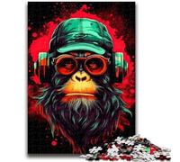 Rompecabezas para Adultos 1000 Piezas Monkey DJ Música Ayuda al Cerebro a ejercitar Juguetes adictivos para Cultivar la Paciencia Una Obra de Arte 38x26cm