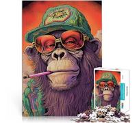 Rompecabezas para Adultos 1000 Piezas Mono de Marihuana Desafiante de completar, Pero Divertido y Gracioso. Gran Regalo 38x26cm