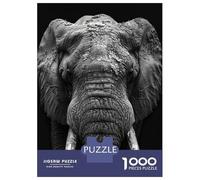 Rompecabezas para Adultos, 1000 Piezas Monochrome Elephant Portrait Rompecabezas para Adolescentes, Juguete, Decoración De Pared, Regalos para Amigos Y Familiares 52x38cm/1000pcs