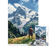 Rompecabezas para Adultos 1000 Piezas Mont Blanc Francia Montaña Juguete Decoración de Pared Regalos para Mujeres Hombres Juego práctico Mejora el Amor Entre Parejas Tamaño 50x75cm