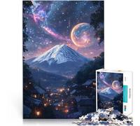 Rompecabezas para Adultos 1000 Piezas Monte Fuji, Japón, Nebulosa Cósmica, Cielo para divertirse en Familia Ideas de Regalos 38x26cm