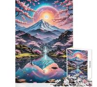 Rompecabezas para Adultos 1000 Piezas Monte Fuji Reflejo Juguete Educativo Gran Regalo para Juegos Juego Educativo Entrena tu Cerebro y Tus Manos tamaño 50x75cm