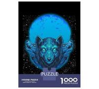 Rompecabezas para Adultos 1000 Piezas Moon Howling Wolves Winter Rompecabezas para Adultos Juguete Decoración De Pared Análisis Y Lógica Juego Desafiante Regalos 52x38cm/1000pcs