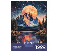 Rompecabezas para Adultos 1000 Piezas Moonlit Mountain Reflections Rompecabezas para Adultos Juego Familiar Análisis Y Lógica Actividades Divertidas En Casa, 38x26cm/1000pcs