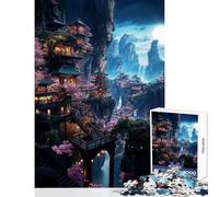 Rompecabezas para Adultos 1000 Piezas Moonlit Sakura Retreat decoración del hogar Juguetes Regalo para cumpleaños Juego Imposible Potencia el Amor Entre Parejas tamaño 38x52cm