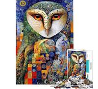 Rompecabezas para Adultos 1000 Piezas Mosaico Retrato de búho Rompecabezas para Adolescentes antiestrés Juguetes difíciles y desafiantes Juegos educativos 38x26cm