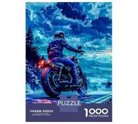 Rompecabezas para Adultos 1000 Piezas Motorcycle Ride in The Rain Rompecabezas Juegos Relajantes Corte De Precisión Cumpleaños Y Navidad 38x26cm/1000pcs