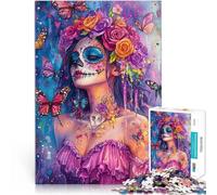 Rompecabezas para Adultos 1000 Piezas Mujeres del Día de los Muertos Montaje de Patrones Cada Pieza es única: un desafiante y Divertido Juego Familiar 38x26cm