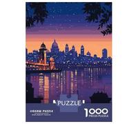 Rompecabezas para Adultos 1000 Piezas Mumbai India Skyline at Dusk Rompecabezas para Adultos Juego Práctico Mejora La Memoria Actividades Divertidas En Casa 38x26cm/1000pcs