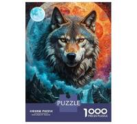 Rompecabezas para Adultos 1000 Piezas Mystical Moon Lone Wolf Rompecabezas para Adolescentes Juegos Familiares Difícil Difícil Cumpleaños Y Navidad 70x50cm/1000pcs