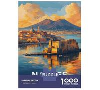Rompecabezas para Adultos 1000 Piezas Naples Italy Cityscape with Mount Vesuvius Rompecabezas para Adolescentes Juegos Relajantes Análisis Y Lógica Cumpleaños Y Navidad 38x26cm/1000p