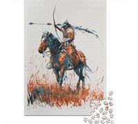 Rompecabezas para Adultos 1000 Piezas Native American Warrior Art Print-1 Rompecabezas Juegos para Relajarse Vacaciones En Casa Matar El Tiempo Actividades Divertidas En Casa 52x38cm/1000pcs