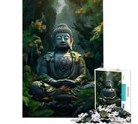 Rompecabezas para Adultos 1000 Piezas Naturaleza Buda Juegos relajantes desafío para la Inteligencia Cerebral Juguetes adictivos Gran Regalo Actividades Familiares (tamaño 50x75cm)