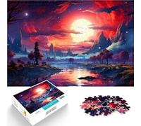 Rompecabezas para Adultos 1000 Piezas Naturaleza del río al Atardecer Regalos de Juegos desafiantes decoración de Pared 52x38cm