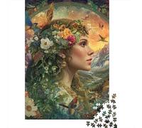 Rompecabezas para Adultos 1000 Piezas Nature's Crown Floral Fantasy Artwork Rompecabezas para Adultos Juegos De Relajación Carrera De Velocidad De Manos Juego Desafiante Regalos 52x38cm/1000pcs