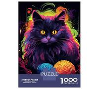 Rompecabezas para Adultos 1000 Piezas Neon Cat Rompecabezas para Adultos Juegos De Relajación Análisis Y Lógica Oferta como Regalos para Toda La Familia 70x50cm/1000pcs