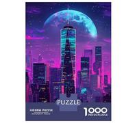 Rompecabezas para Adultos 1000 Piezas Neon City Moonlight Rompecabezas Juegos Relajantes Corte De Precisión Cumpleaños Y Navidad 70x50cm/1000pcs