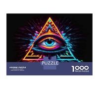 Rompecabezas para Adultos, 1000 Piezas Neon Eye Pyramid Art Print Rompecabezas para Adolescentes, Juguete, Decoración De Pared, Regalos para Amigos Y Familiares 52x38cm/1000pcs