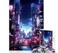 Rompecabezas para Adultos 1000 Piezas Neón Japón Cyber Punk Ciudad Decoración del hogar Juguetes Regalos de cumpleaños Juegos relajantes Colección de Artistas Bellas Artes Tamaño 38x26cm
