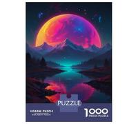 Rompecabezas para Adultos 1000 Piezas Neon Moon Rompecabezas para Adultos Juego Familiar Análisis Y Lógica Actividades Divertidas En Casa, 52x38cm/1000pcs