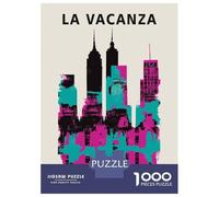 Rompecabezas para Adultos 1000 Piezas New York City Retro Poster Rompecabezas Juguete Decoración De Pared Vacaciones En Casa Matar El Tiempo Juego Desafiante Regalos 70x50cm/1000pcs
