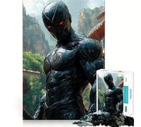 Rompecabezas para Adultos,1000 Piezas,Ninja Negro con Ojos Rojos,Corte preciso,Juguete de construcción,Tiempo de Ocio,Juego artístico de cumpleaños 38x52cm