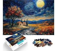 Rompecabezas para Adultos 1000 Piezas Noche Estrellada de Agosto Entrena tu Cerebro y Tus Manos Decoración artística del hogar 38x26cm