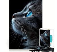 Rompecabezas para Adultos 1000 Piezas Ojo de Gato Primer Plano Corte Premium Juego Creativo Juguete Diversión ociosa Exhibición de Arte navideño (38x26cm)