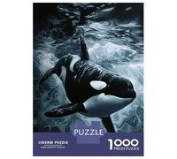 Rompecabezas para Adultos 1000 Piezas Orca in The Ocean Painting Rompecabezas Juguete Decoración De Pared Vacaciones En Casa Matar El Tiempo Juego Desafiante Regalos 38x26cm/1000pcs