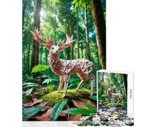 Rompecabezas para Adultos 1000 Piezas Origami Ciervo en el Bosque Decoración del hogar Juguetes Regalos de cumpleaños Juegos relajantes Colección de Artistas Bellas Artes Tamaño 50x75cm