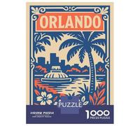 Rompecabezas para Adultos 1000 Piezas Orlando Cityscape with Palm Tree Rompecabezas para Adolescentes Juegos Relajantes Análisis Y Lógica Cumpleaños Y Navidad 70x50cm/1000pcs