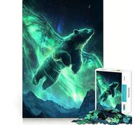 Rompecabezas para Adultos 1000 Piezas Oso Aurora Volando Corte Juguete Divertido Ejercicio Mental Juego Pacífico Divertido Regalo de Cumpleaños (38x26cm)