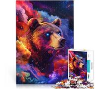 Rompecabezas para Adultos 1000 Piezas Oso Celestial de la Luna Estrellada Juego de Preguntas Interacción Entre Padres e Hijos 52x38cm