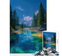 Rompecabezas para Adultos 1000 Piezas Paisaje Colorido de Aguas Termales Juguete Educativo Regalo para Mujeres y Hombres Juego de ingenio Entrena tu Cerebro y Tus Manos tamaño 38x52cm