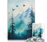 Rompecabezas para Adultos 1000 Piezas Paisaje de montaña con Aves Juguetes para aliviar el estrés Decoración del hogar 75x50cm