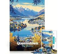 Rompecabezas para Adultos,1000 Piezas,Paisaje de Queenstown,Nueva Zelanda,Arte de Borde Premium,Juguete para desarrollar la Capacidad cognitiva,Juego Casual,diversión de cumpleaños (50x75cm)