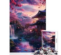 Rompecabezas para Adultos 1000 Piezas Paisaje del Monte Fuji Pintura decoración del hogar Juguetes Regalo para cumpleaños Juegos de relajación Cada Pieza es única - tamaño 50x75cm