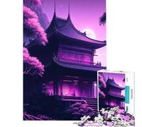 Rompecabezas para Adultos 1000 Piezas Paisaje japonés Luna diversión en casa Actividades para Mejorar la Memoria Juego práctico para Mayores de 14 años 38x52cm