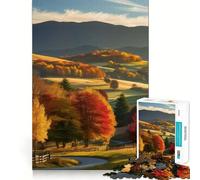 Rompecabezas para Adultos 1000 Piezas Paisaje otoñal con Camino sinuoso Arte de Corte preciso Juego Divertido para concentrarse Juego para Relajarse Decoración navideña para la Pared (50x75cm)