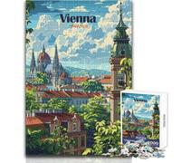 Rompecabezas para Adultos 1000 Piezas Paisaje Urbano de Viena Juego de desafío único Mejora la Memoria Regalo para cumpleaños Tamaño 38x52cm