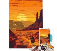 Rompecabezas para Adultos 1000 Piezas Paisaje Vaquero Juegos relajantes desafío para la Inteligencia Cerebral Juguetes adictivos Gran Regalo Actividades Familiares (tamaño 50x75cm)