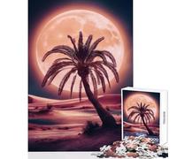 Rompecabezas para Adultos 1000 Piezas Palmera Luna Desierto Juguete Educativo Regalo de cumpleaños Juegos Divertidos fomenta el Amor Entre Parejas tamaño 38x26cm