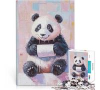 Rompecabezas para Adultos 1000 Piezas Panda con Papel higiénico Juguete Educativo para aliviar el estrés Regalos de Amigo Secreto 52x38cm